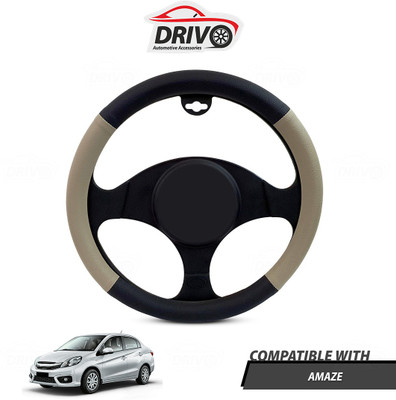 Drivo Steering Cover For Honda Amaze(Black, Beige, Leatherite)