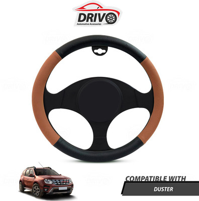 Drivo Steering Cover For Renault Duster(Black, Tan, Leatherite)