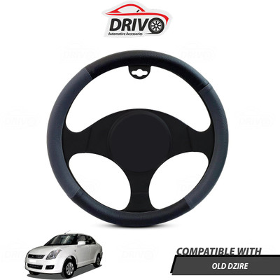 Drivo Steering Cover For Maruti Swift Dzire(Black, Grey, Leatherite)
