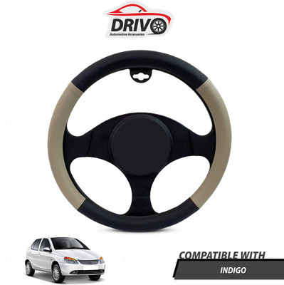 Drivo Steering Cover For Tata Indigo(Black, Beige, Leatherite)