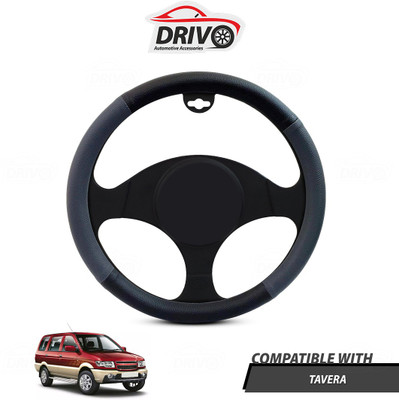 Drivo Steering Cover For Chevrolet Tavera(Black, Grey, Leatherite)