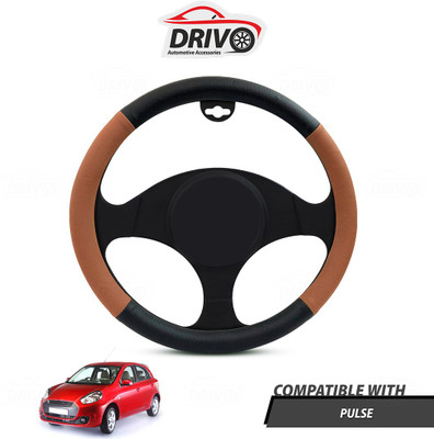Drivo Steering Cover For Renault Pulse(Black, Tan, Leatherite)