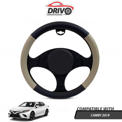 Drivo Steering Cover For Toyota Camry(Black, Beige, Leatherite)