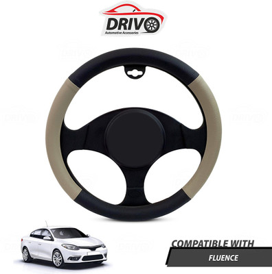Drivo Steering Cover For Renault Fluence(Black, Beige, Leatherite)
