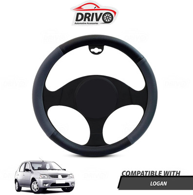 Drivo Steering Cover For Mahindra Logan(Black, Grey, Leatherite)