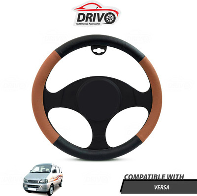 Drivo Steering Cover For Maruti Versa(Black, Tan, Leatherite)