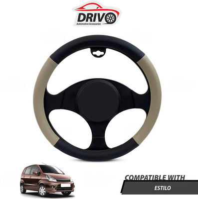 Drivo Steering Cover For Maruti Zen Estilo(Black, Beige, Leatherite)