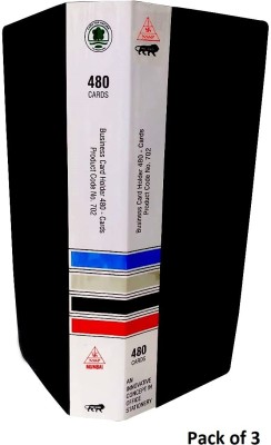 NSSP Business Card Holder/Debit/Credit/Visiting Card Organizer File (Red, Pack 3) 480 Card Holder(Set of 3, Black)