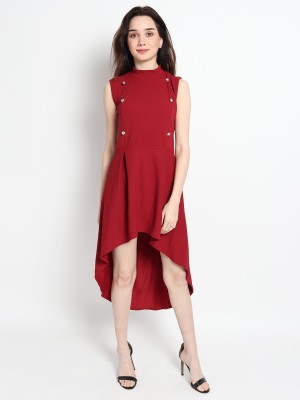 Trend For You Women High Low Maroon Dress