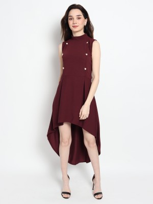 Trend For You Women High Low Brown Dress