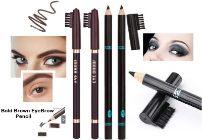 Latixmat Eye Brow Shaper Water Proof Brown or Black Eyebrow Pencil with Brush(BROWN, BLACK)