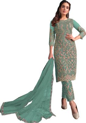 RUDRAPRAYAG Net/Lace Embroidered Salwar Suit Material