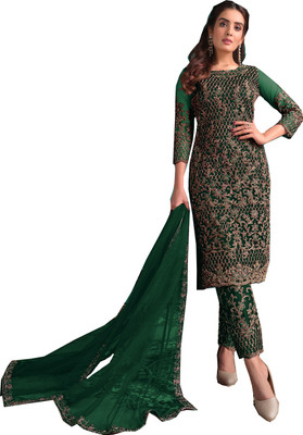 RUDRAPRAYAG Net/Lace Embroidered Salwar Suit Material