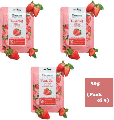 HIMALAYA Fresh Start Oil Clear Strawberry Face Sheet Mask, 30g [Pack of 3](90 g)