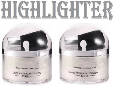 tanvi27 Professional Shimmer Finish Best Silver Powder Highlighter {silver} Pack Of 2 Highlighter(Silver)