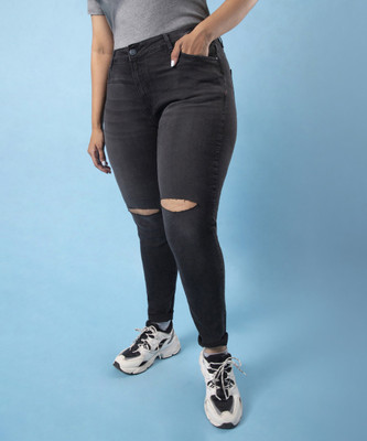 Instafab Plus Regular Women Black Jeans