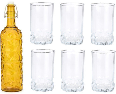 Somil Combo Of Bottle And Glass Set -A1407 Jug Bottle Glass Set(Glass)