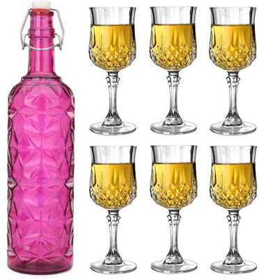 Somil Combo Of Bottle And Glass Set -A1030 Jug Bottle Glass Set(Glass)