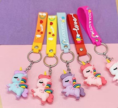AMANVANI Unicorn Key-Ring Cute Fancy Classy Sleeping Keyring & Keychain Return Gifts Key Chain