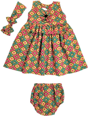 Little Aayu Baby Girls Casual Dress Bloomer, Hair Band(Multicolor)