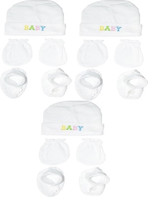 GOURAVSUMANA Baby Boys & Baby Girls Casual Cap Mitten(White 3)