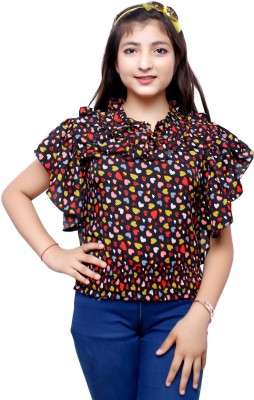 oriexfabb Girls Casual Polycotton Top(Multicolor, Pack of 1)