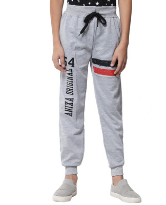 Fit N Fame Track Pant For Boys(Grey, Pack of 1)
