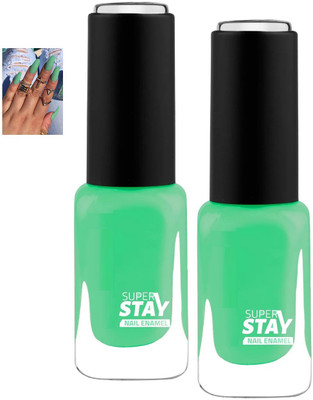 Latixmat Highly Pigmented & Long Stay Unique Dull Matte Green Finish Nail Polish Combo GREEN(Pack of 2)