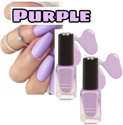 Latixmat Highly Pigmented & Long Stay Unique Dull Matte Light Purple Nail Polish combo LIGHT PURPLE(Pack of 2)