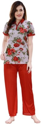 Romaisa Women Floral Print Multicolor Top & Pyjama Set