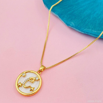 ZIVOM Gold-plated Cubic Zirconia Copper Pendant Set
