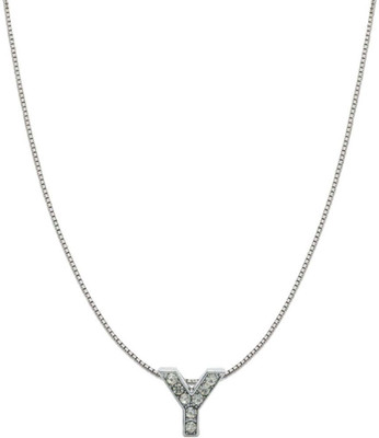 ZIVOM Letter Alphabet Initial Y Silver Copper Pendant Set