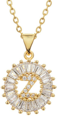 ZIVOM Letter Alphabet Initial Z Gold-plated Cubic Zirconia Copper
