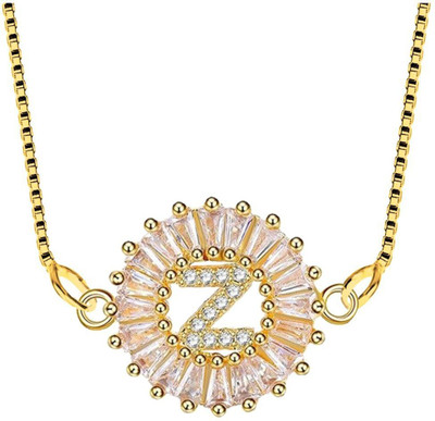 ZIVOM Letter Alphabet Initial Z Gold-plated Cubic Zirconia Copper