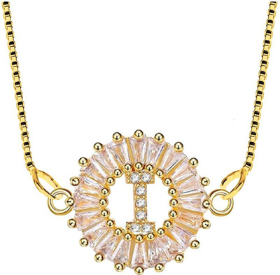 ZIVOM Letter Alphabet Initial I Gold-plated Cubic Zirconia Copper