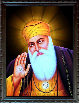 mperor Lord Guru Nanak Reprint With Wood Frame(18.6 x 14.6)inch Religious Frame