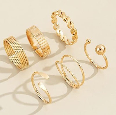 DESTINY JEWEL'S Destiny Jewel's Set of 6 Pcs Style Finger Rings Combo For Women & Girls Alloy Gold Plated Ring Set