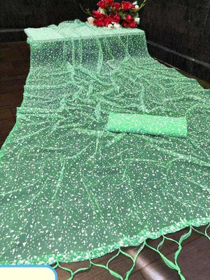 MAAFAB Embroidered Bollywood Net Saree(Multicolor)
