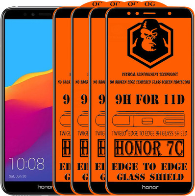 TWIGLO Edge To Edge Tempered Glass for Honor 7C(Pack of 4)