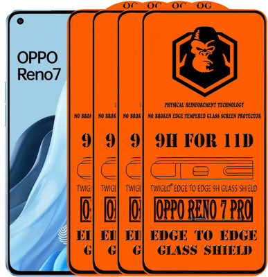 TWIGLO Edge To Edge Tempered Glass for OPPO RENO 7 PRO(Pack of 4)