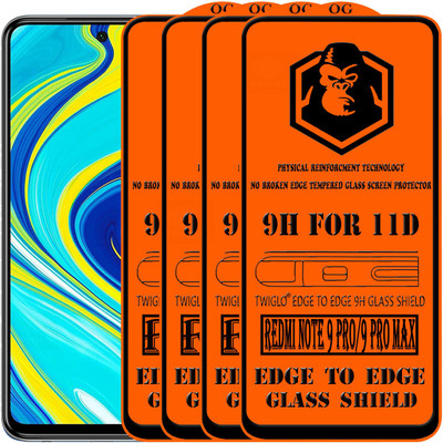 TWIGLO Edge To Edge Tempered Glass for REDMI NOTE 9 PRO MAX(Pack of 4)
