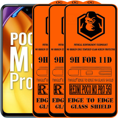 TWIGLO Edge To Edge Tempered Glass for REDMI POCO M3 PRO 5G(Pack of 3)