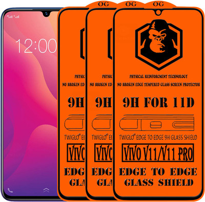 TWIGLO Edge To Edge Tempered Glass for Vivo V11 Pro(Pack of 3)
