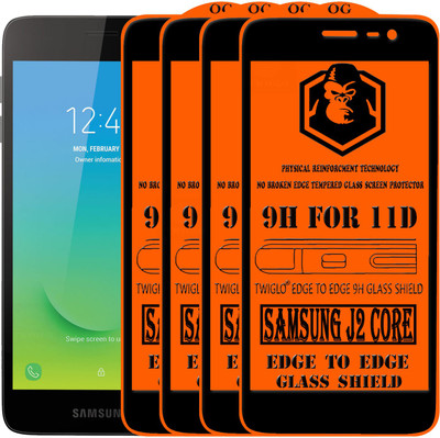 TWIGLO Edge To Edge Tempered Glass for SAMSUNG J2 CORE(Pack of 4)