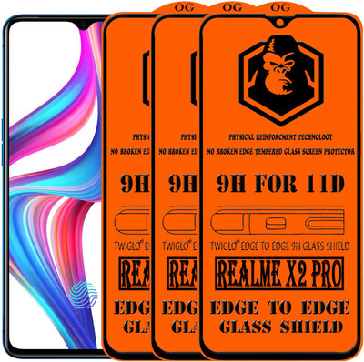 TWIGLO Edge To Edge Tempered Glass for Realme X2 Pro(Pack of 3)