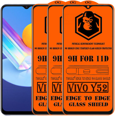 TWIGLO Edge To Edge Tempered Glass for VIVO Y52(Pack of 3)