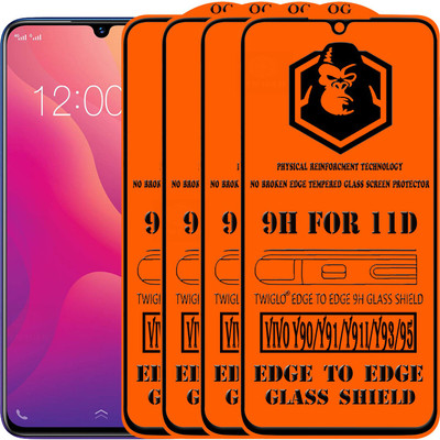 TWIGLO Edge To Edge Tempered Glass for VIVO Y91(Pack of 4)