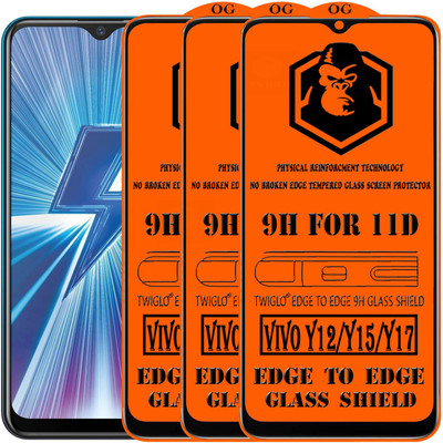 TWIGLO Edge To Edge Tempered Glass for VIVO Y17(Pack of 3)