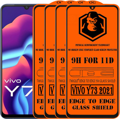 TWIGLO Edge To Edge Tempered Glass for VIVO Y73 2021(Pack of 4)