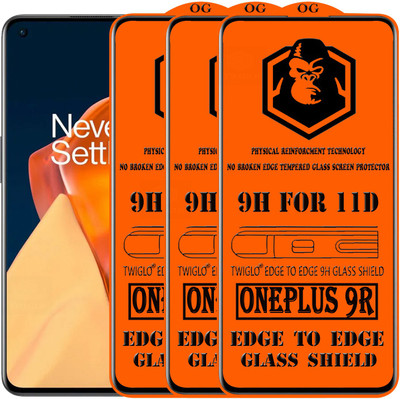 TWIGLO Edge To Edge Tempered Glass for ONEPLUS 9R(Pack of 3)